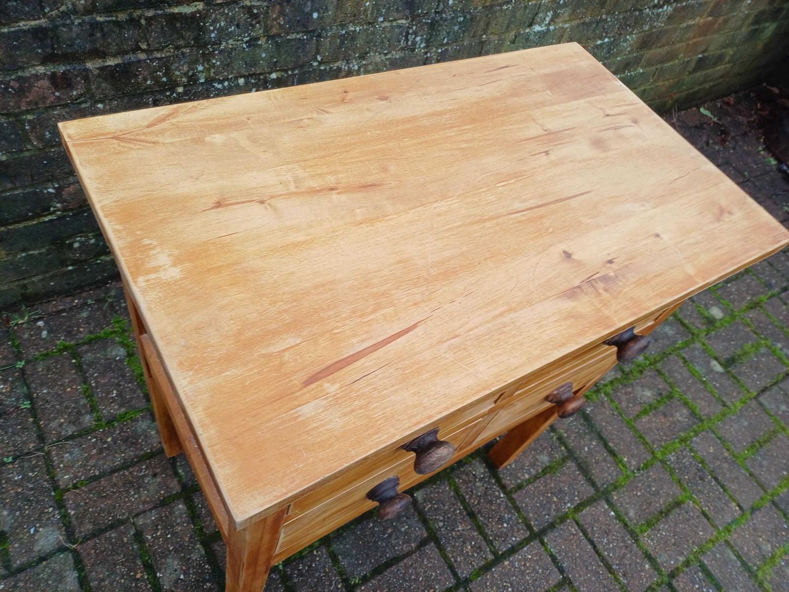 Solid Pine 4 Drawer Dresser Base Chest Cabinet Vintage Rustic Shabby Chic Distressed Finish | 1980s 1990s Sideboard photo Furniture