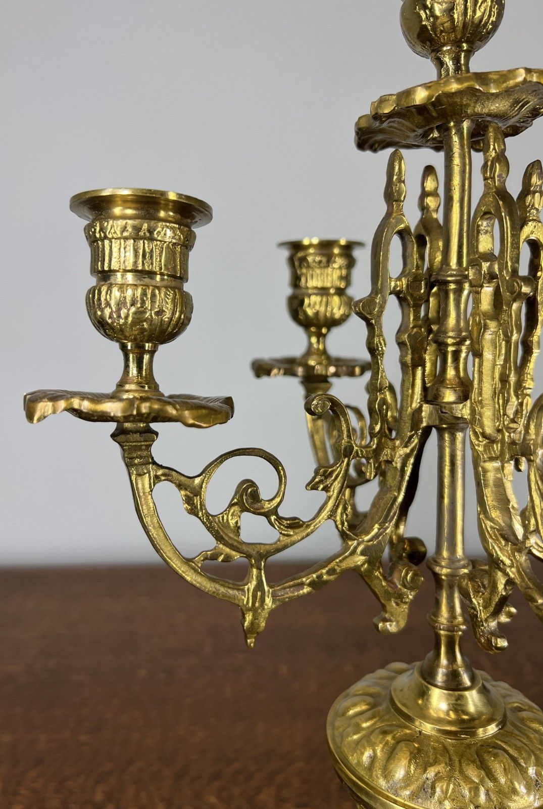Home Decor Candelabra Vintage French Style Ornate Five Arm Candle Holder Lot 4758 photo
