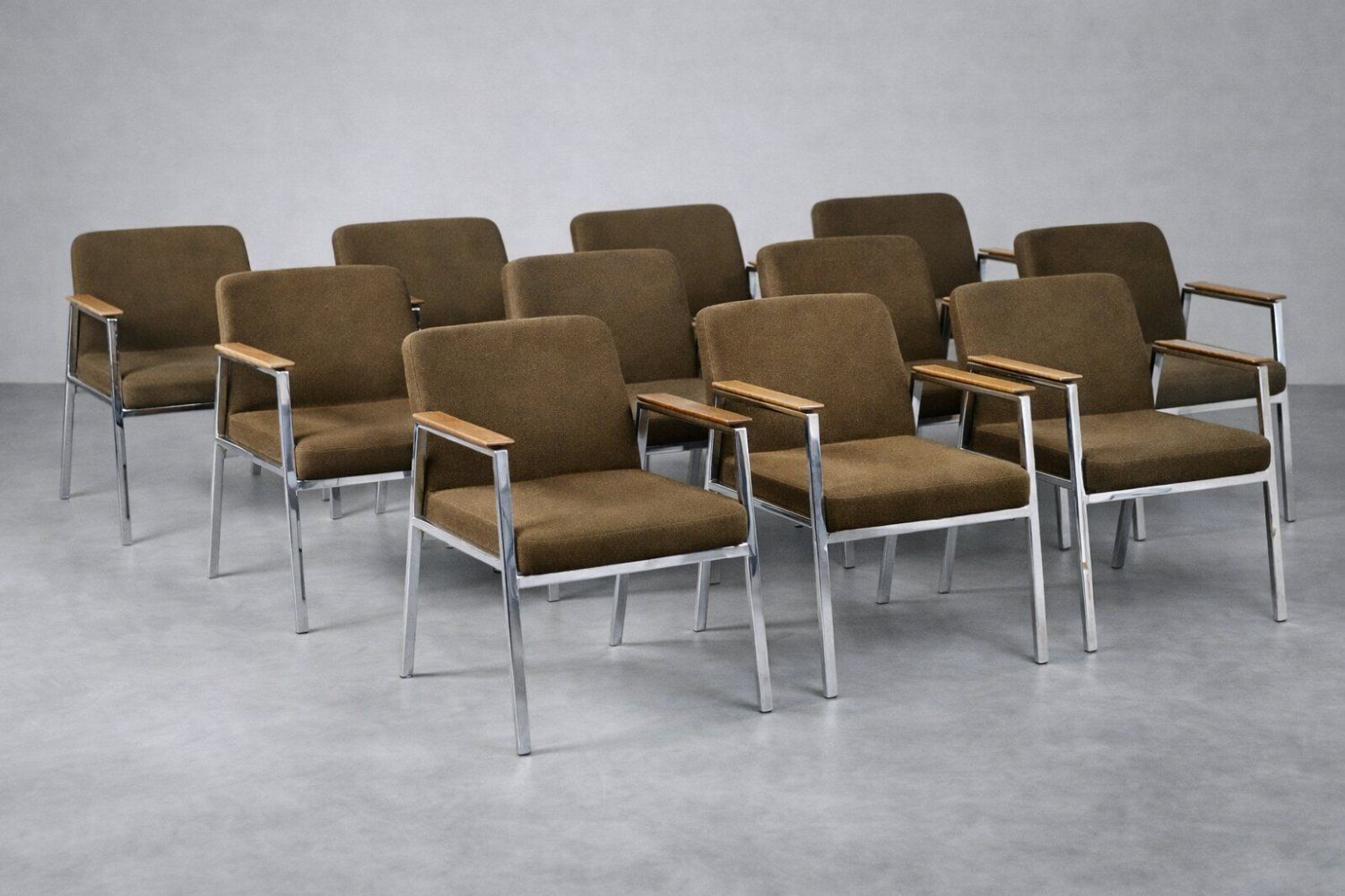 Mid Century Modern German Brown Conference Chair From Drabert, 1970s photo furniture