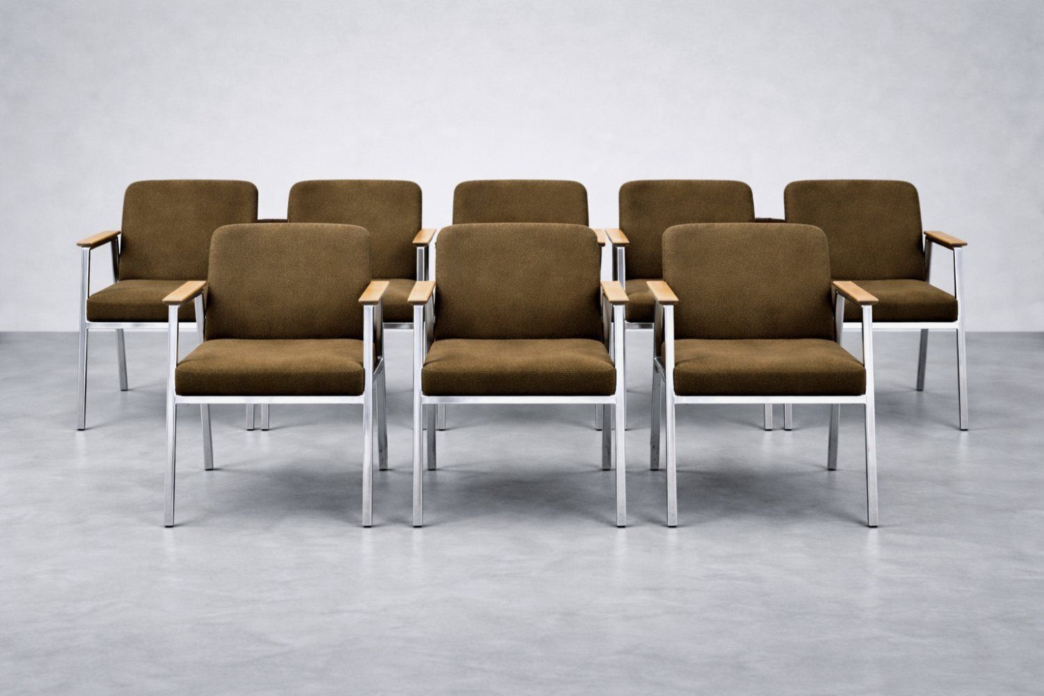 Furniture Mid Century Modern German Brown Conference Chair From Drabert, 1970s photo