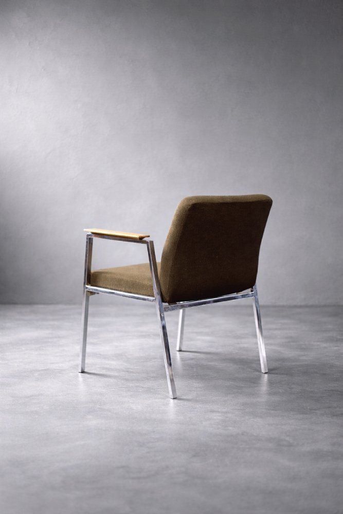 photo vinterior Mid Century Modern German Brown Conference Chair From Drabert, 1970s