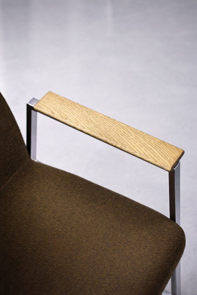 photo vintage Mid Century Modern German Brown Conference Chair From Drabert, 1970s