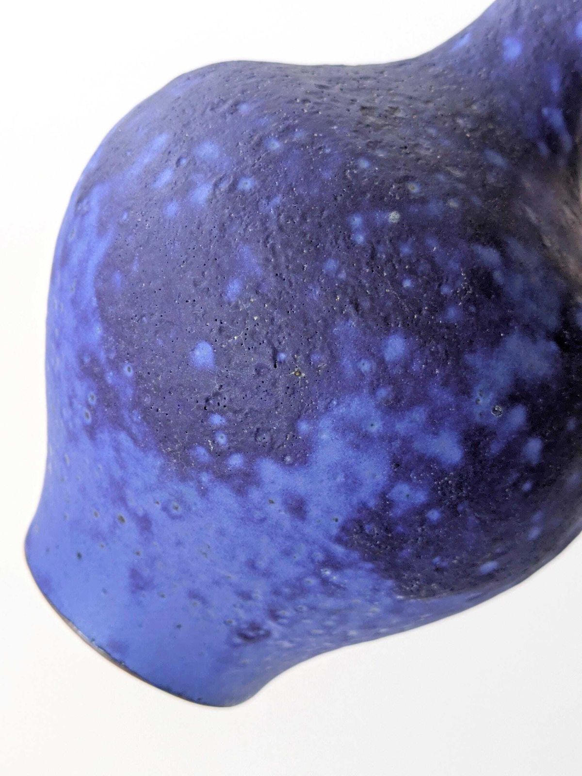 photo vinterior Midcentury Handle Vase By Heyne Keramik, Ultramarine Klein Blue Fat Lava, West Germany, 1960s