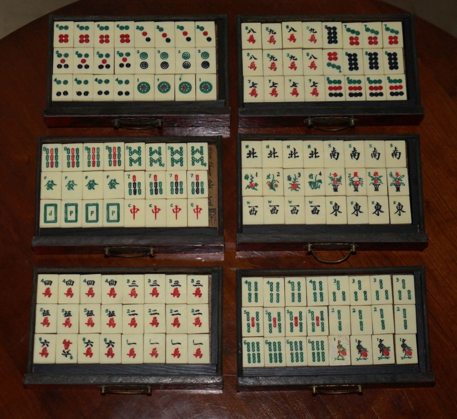 photo for sale Antique Mahjong Suite Circa 1940's Chinese Chinoiserie Dragon Design Must See