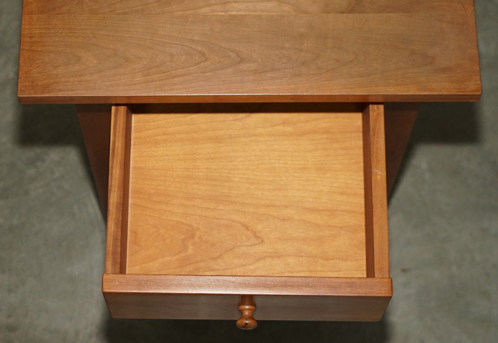 750.0 Pair Of Lovely Cherry Wood Side End Nightstand Tables Bought From Harrods London photo