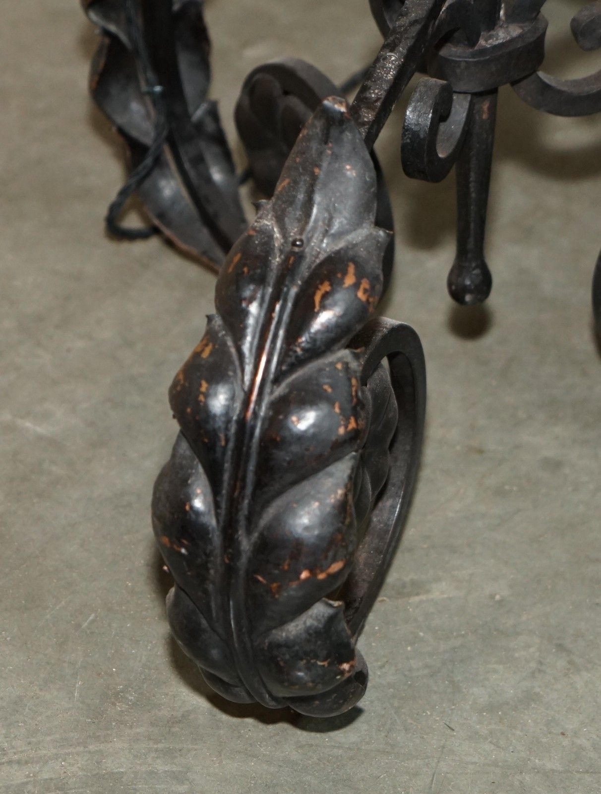 photo buy Antique Circa 1930's Italian Murano Glass & Iron Seguso Caged Pendant Floor Lamp