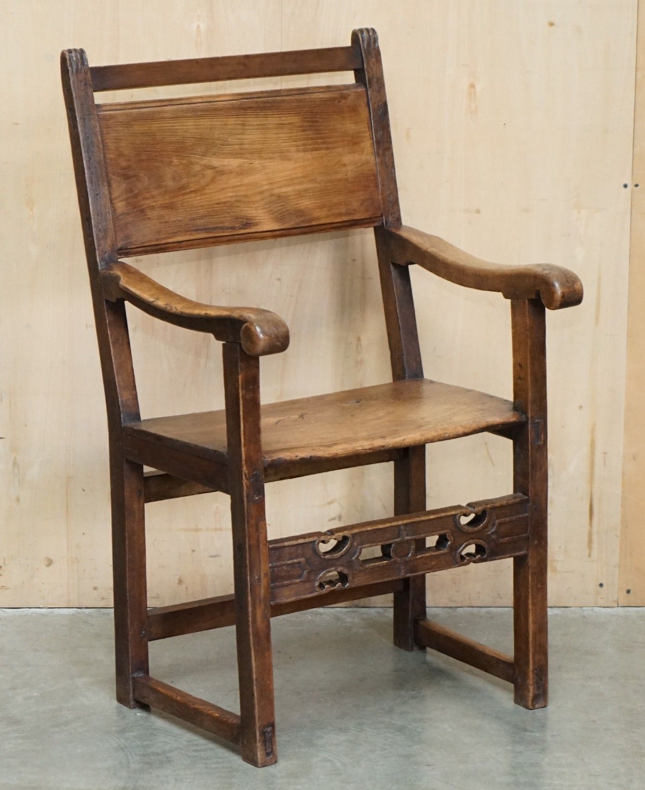 Stunning Circa 1780 1820 Antique Hand Carved Elm & Fruitwood Provincial Chair photo furniture