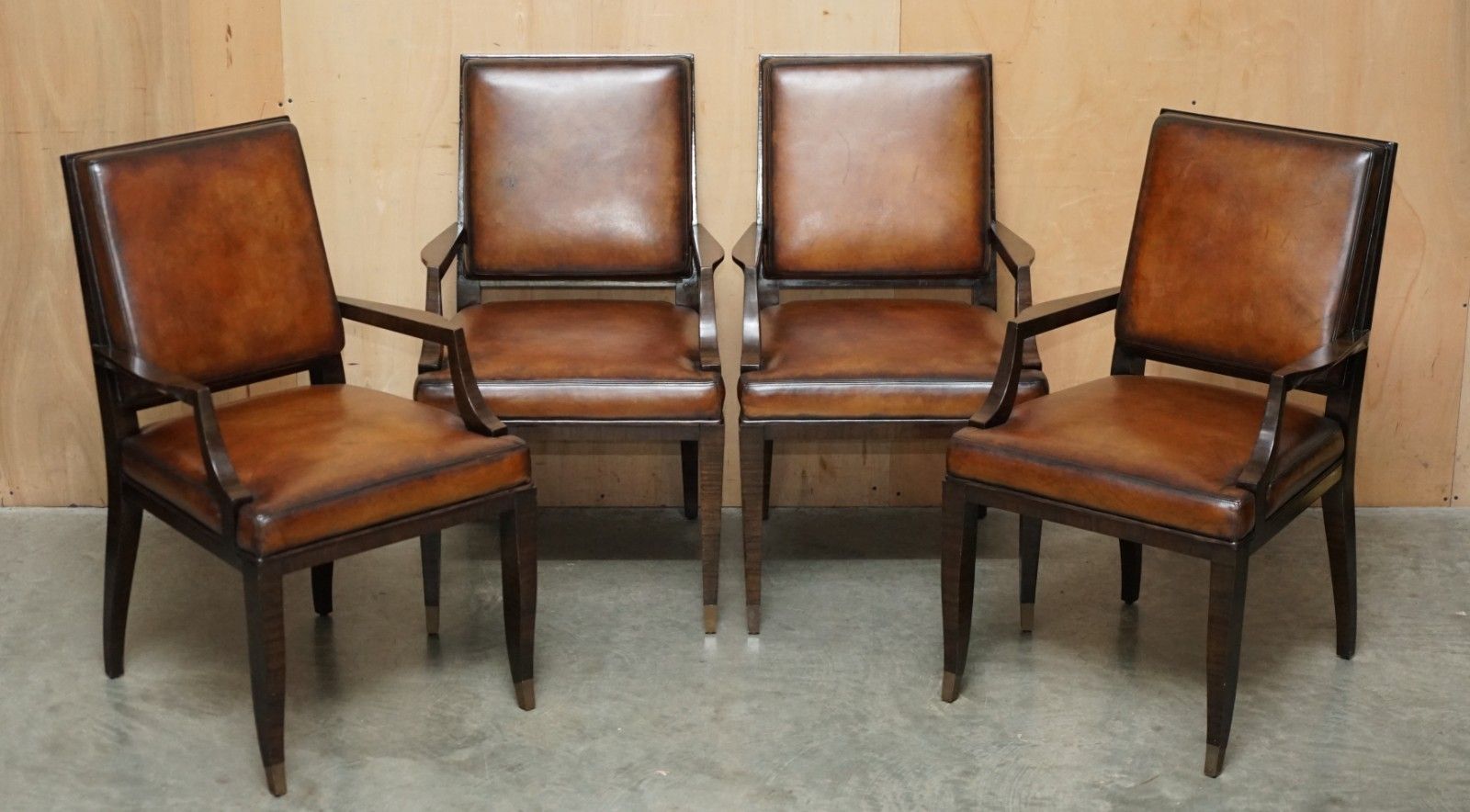 Four Rrp £11,000 The Lucien Rolling Collection Leather Aubusson Dining Chairs photo furniture