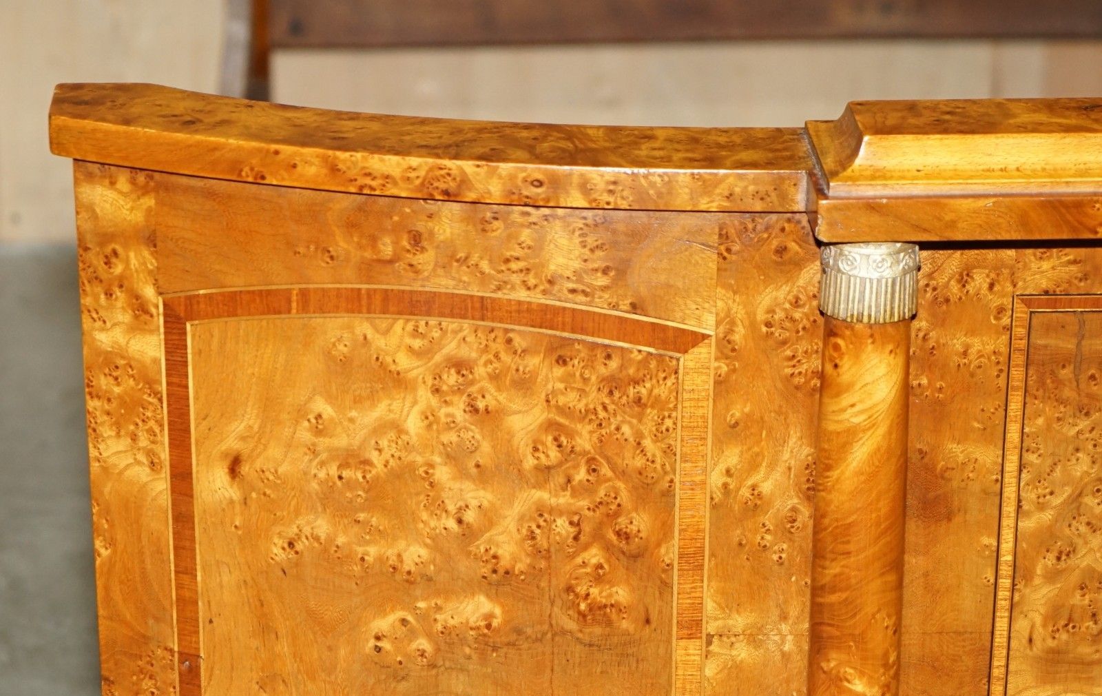 Antique Fully Restored Circa 1880 French Empire Burr Walnut Estate Bed Frame photo vintage