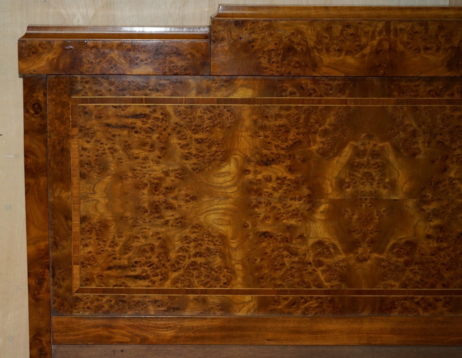 photo buy Antique Fully Restored Circa 1880 French Empire Burr Walnut Estate Bed Frame
