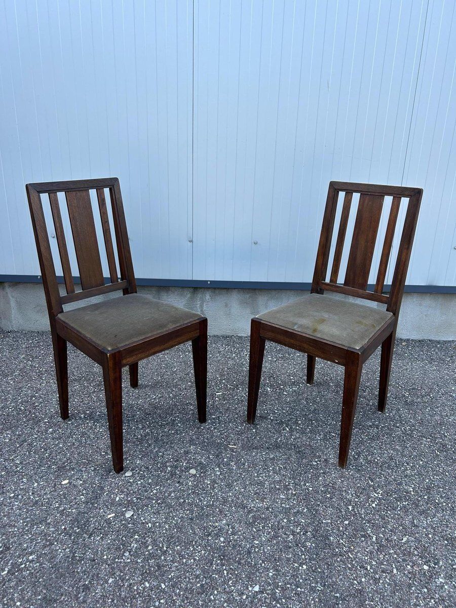 Set Of Art Deco Chairs Ateliers Vallin, 1930s photo furniture