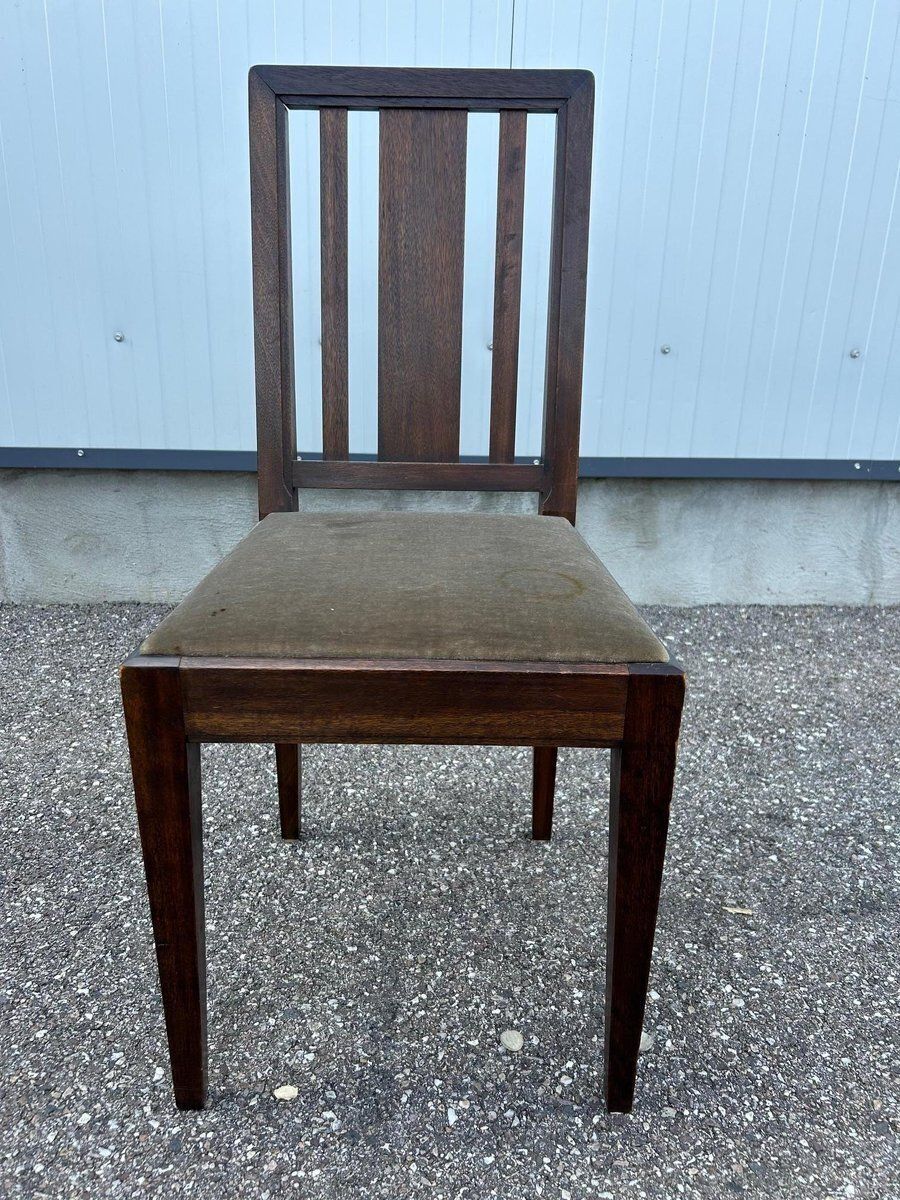 Set Of Art Deco Chairs Ateliers Vallin, 1930s photo vinterior