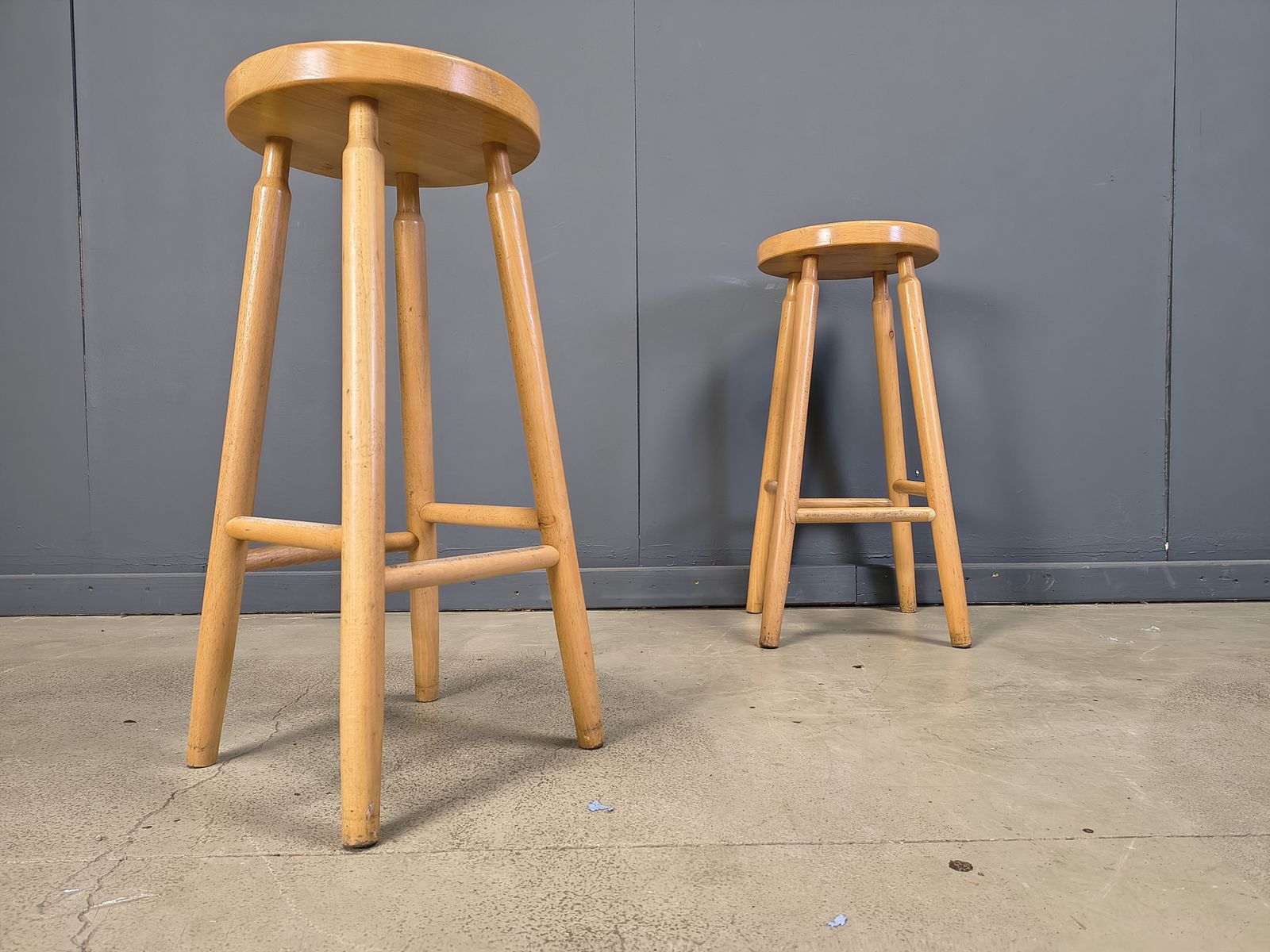 Alpine Style Chalet Stools In Wood, Set Of 11   1970s photo Furniture
