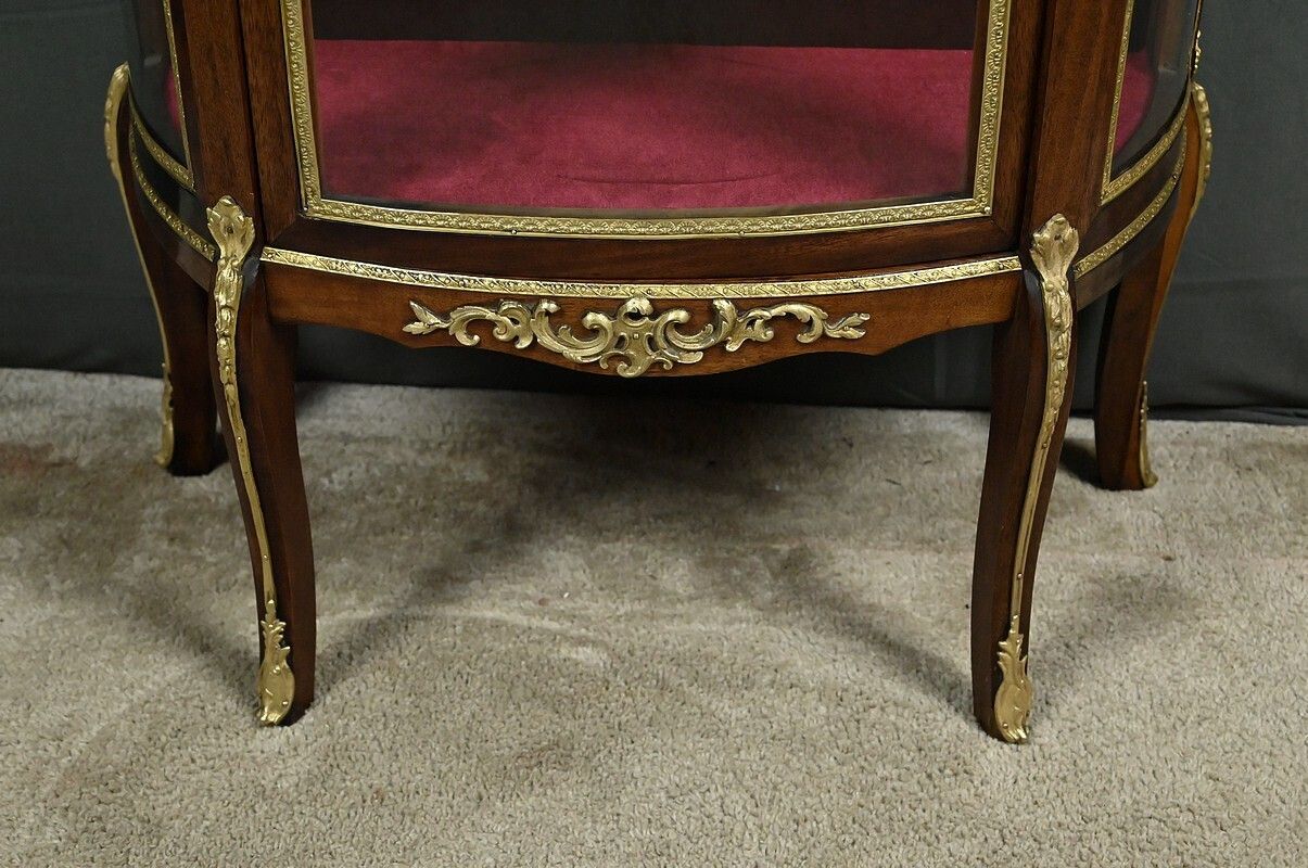 Furniture Small Mahogany Display Cabinet, Louis XV Louis XVI Transitional Style – Early 20th Century photo