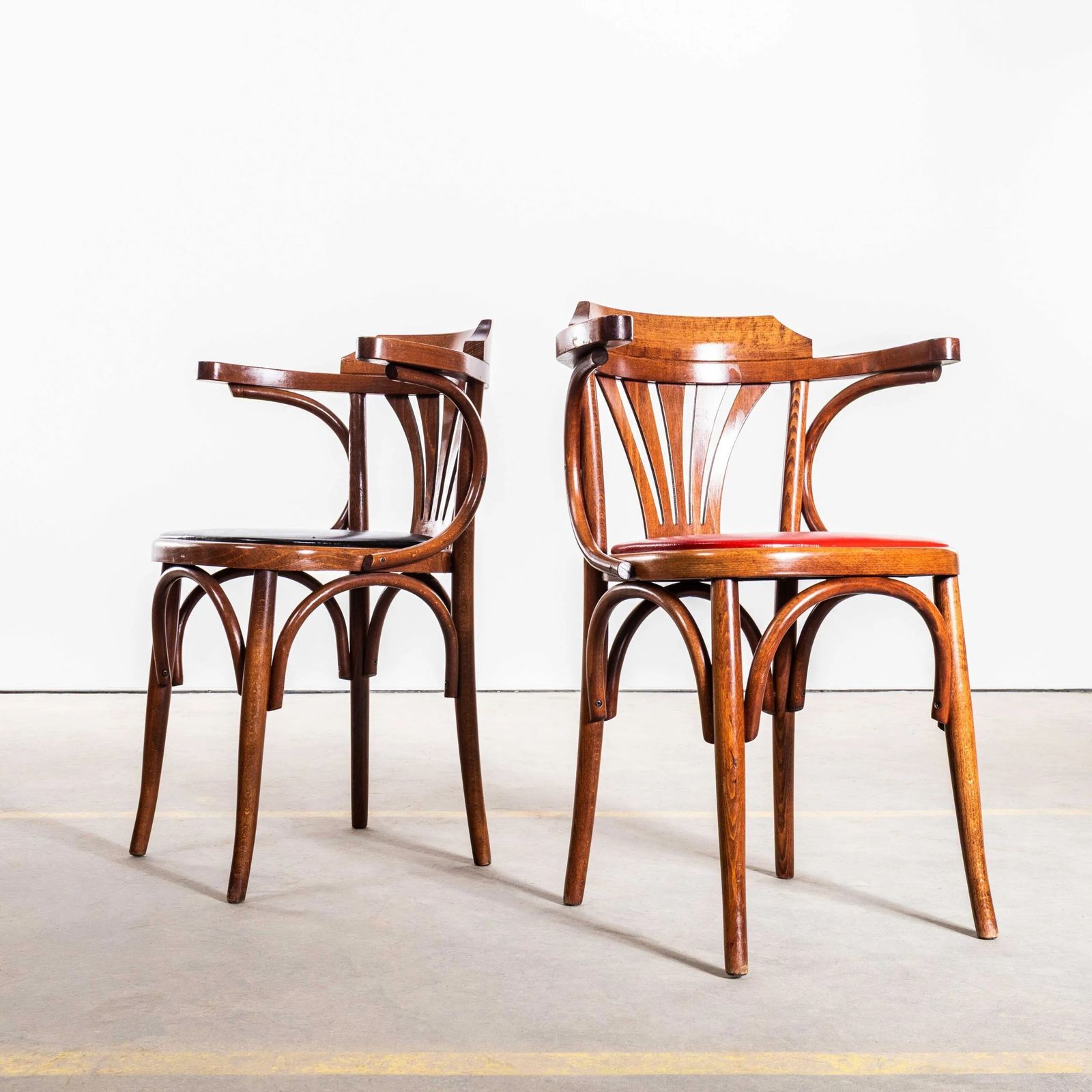 1970’s Red Upholstered Fanback Arm Dining Chairs – Set Of Eight photo furniture