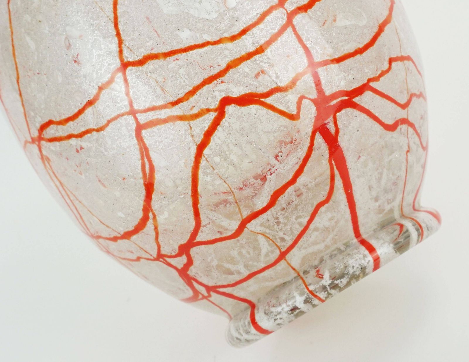 Loetz Klostermühle Art Deco Glass Vase 1930s Orange White And Clear Glass photo vinterior