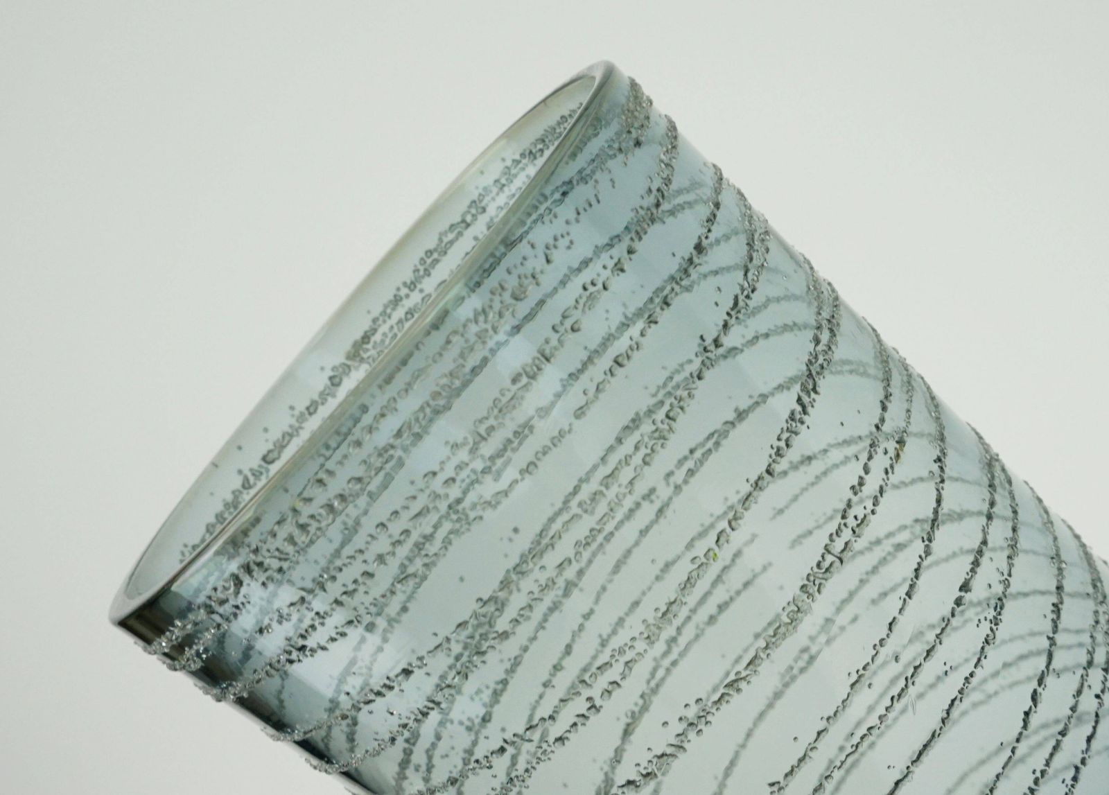 Mid Century Modern Glass Vase With Thread Decoration 1960s 70s photo buy