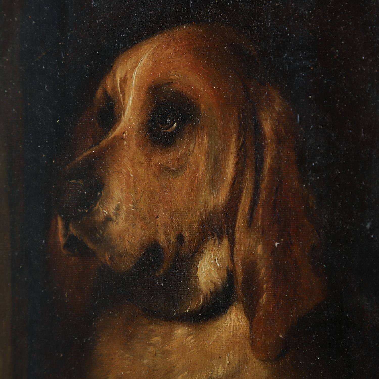 photo for sale English Victorian Copy Of An Oil Painting Picture Of Dignity And Impudence Hound Dog By Sir Edwin Landseer (Circa 1860)