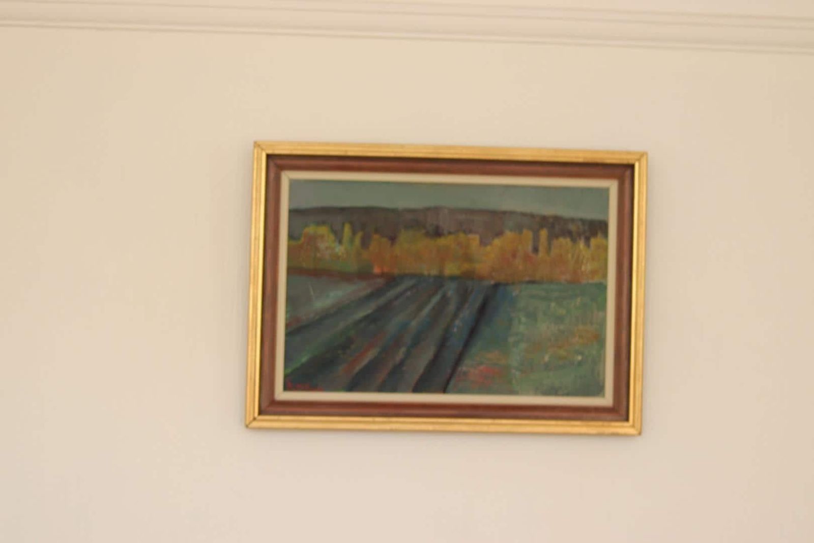 Original Swedish Oil On Canvas – “Field At Dusk” By Bruno Forssberg, Billingsfors Dalsland – Vintage & Framed – 49 × 36 Cm (19.3" × 14.2") photo furniture