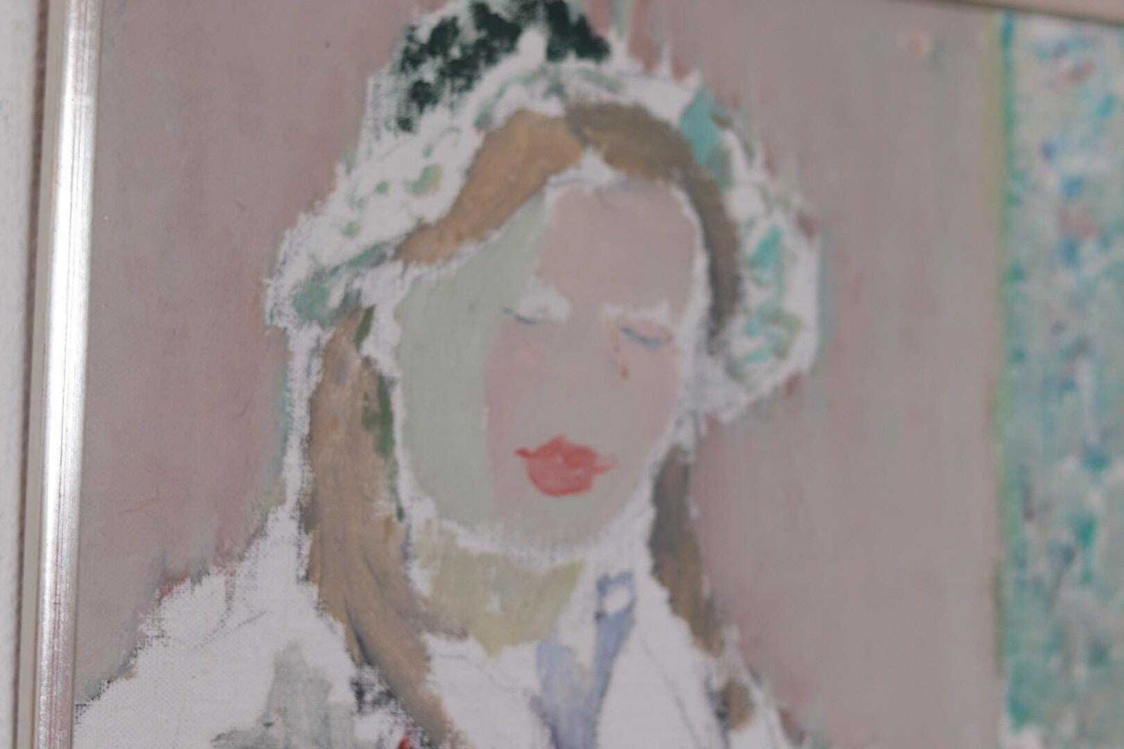 Original Swedish Oil On Panel – “Portrait Of Woman” By Rune Persson – Vintage &  Framed  31 × 30 Cm (12.2" × 11.8") photo Art