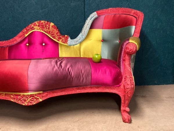 Antique Bespoke Covered Statement Patchwork Sofa photo furniture