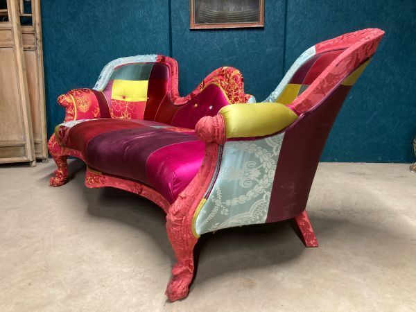 Antique Bespoke Covered Statement Patchwork Sofa photo buy