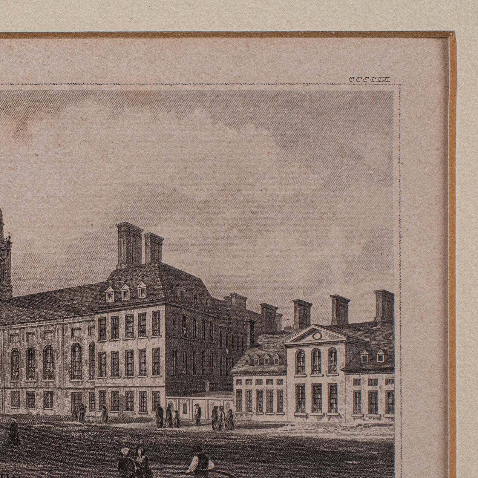 Antique Chelsea Hospital Picture, Framed Engraving, Art, Medical Interest, 1900 photo vinterior
