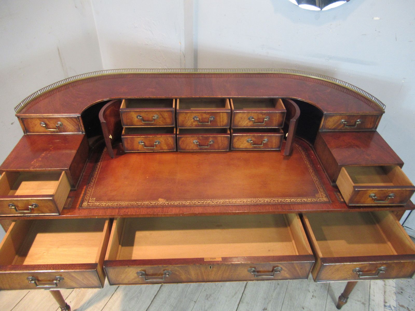 Furniture A Mahogany Carlton House Desk, 1980s photo