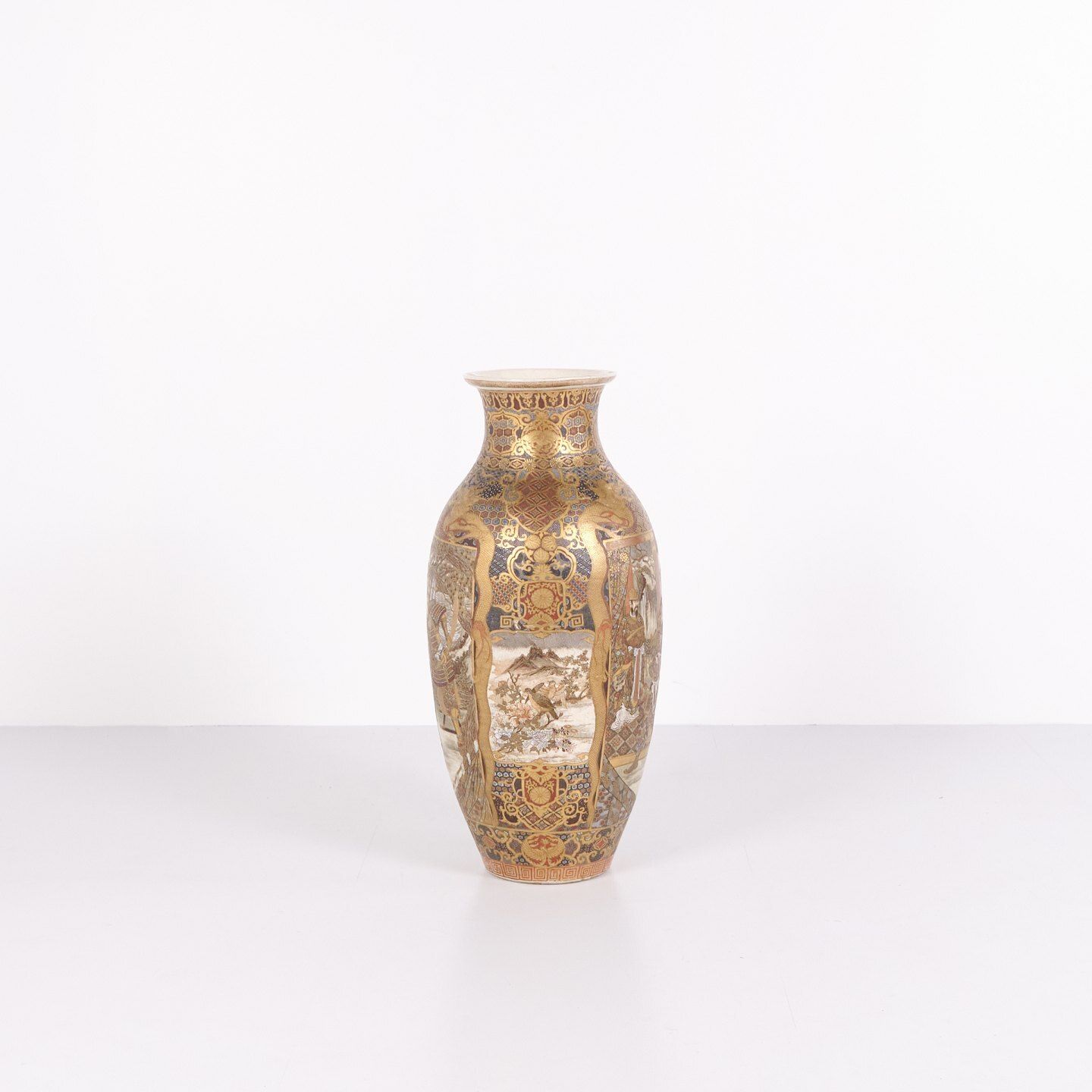A Pair Of Rare Large Japanese Satsuma Vases – Porcelain – Hand Painted Motifs – Meiji Period (1868–1912) photo furniture