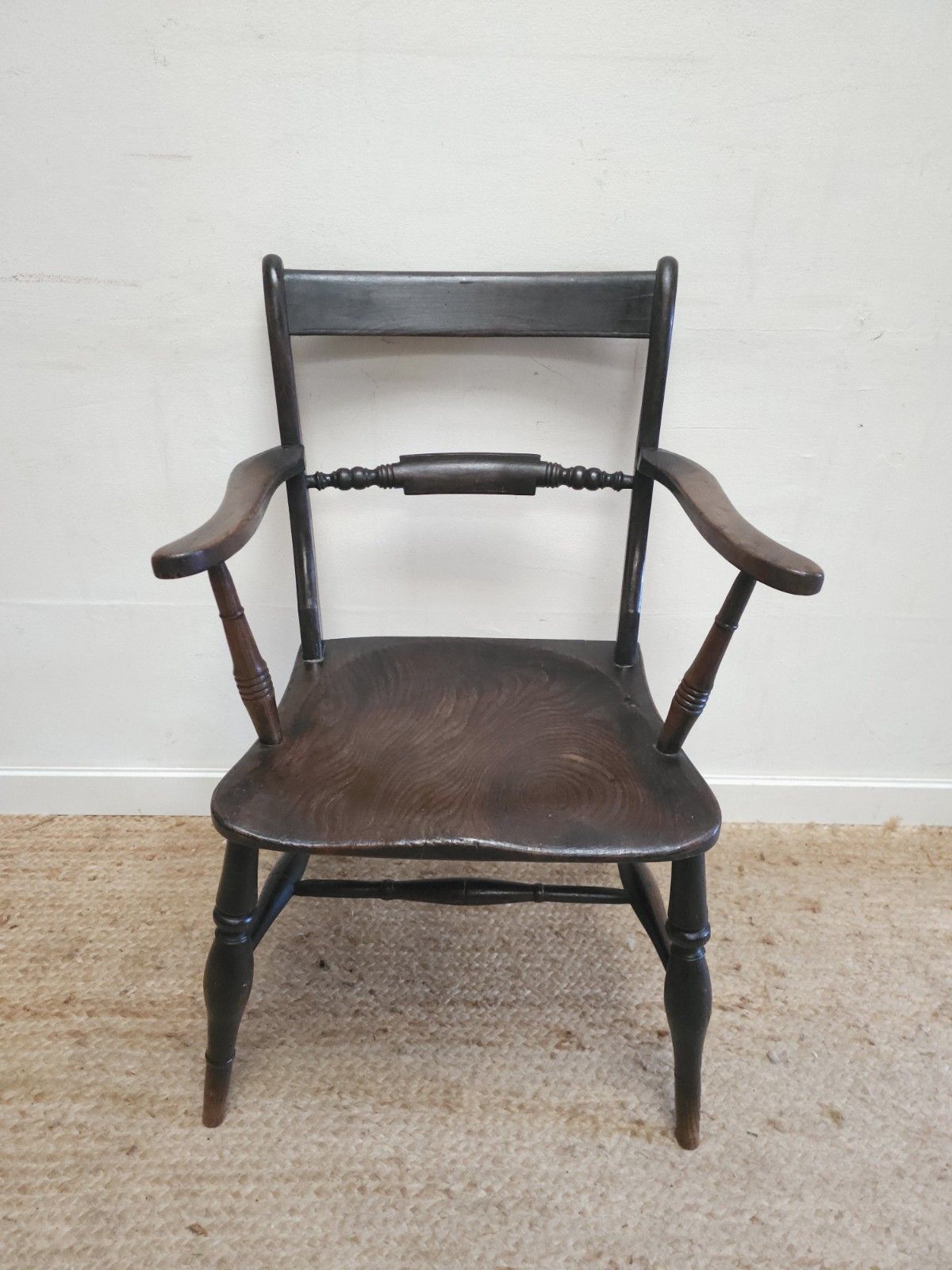 Victorian Chair Oxford Barback Carver Armchair Beech & Elm Rustic Delivery photo for sale