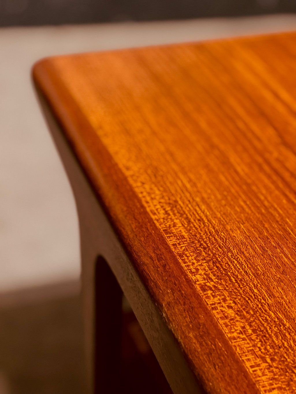 photo vinterior Teak Coffee Table By A Younger With A Rattan Rack