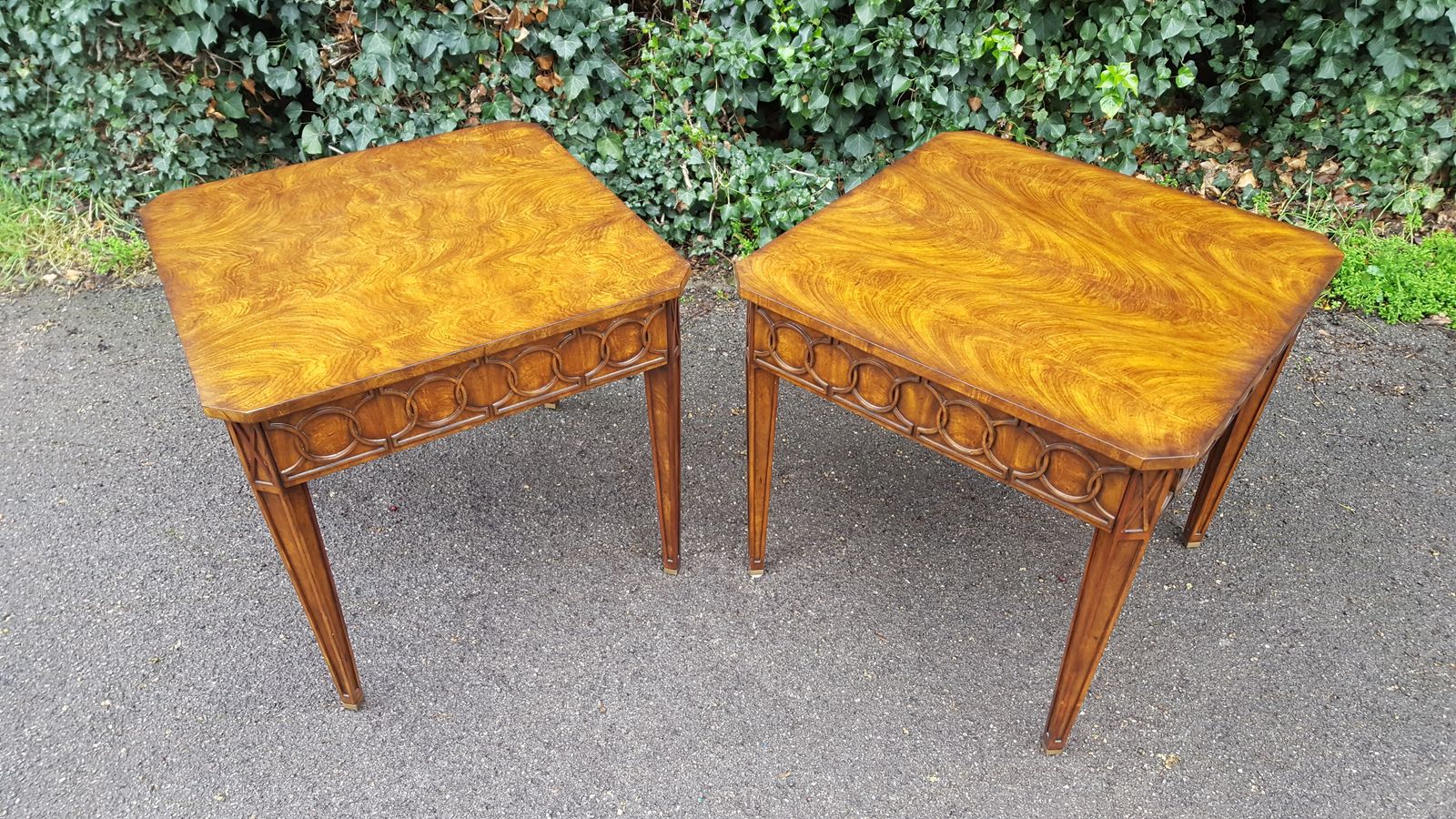 Large Pair Of Theodore Alexander Mahogany Lamp Tables photo buy