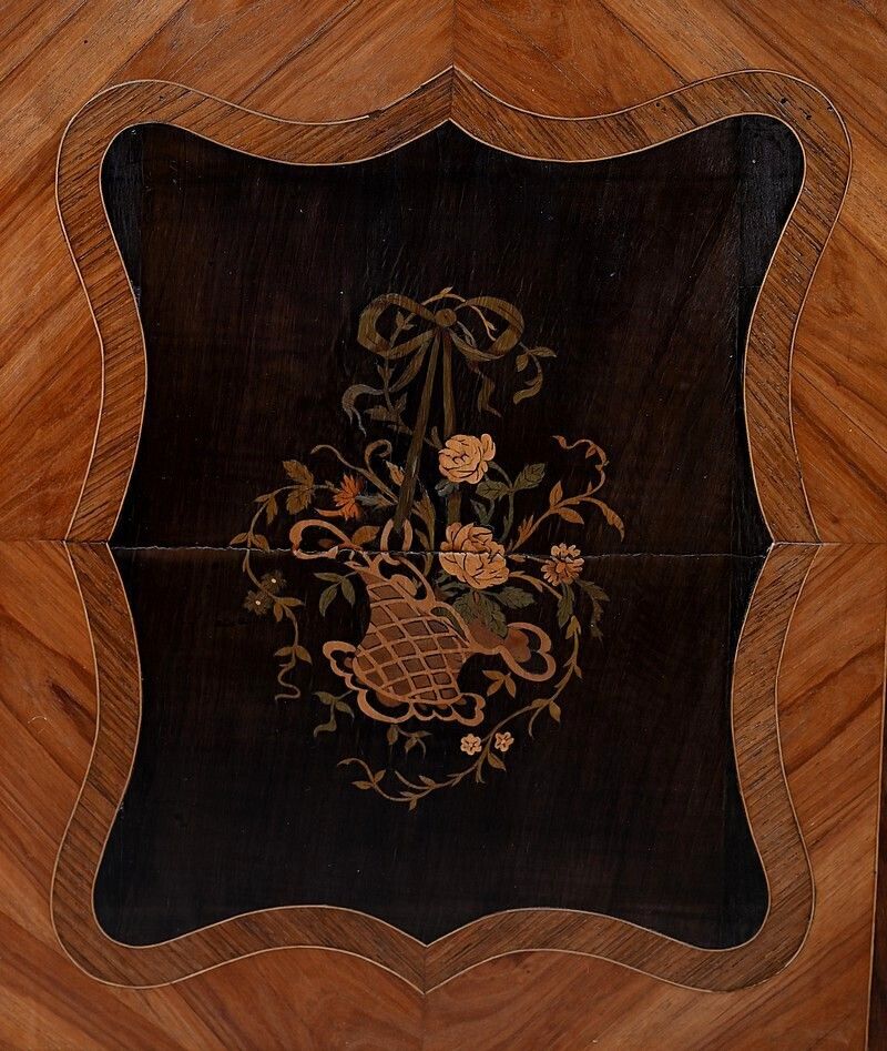Furniture Display Cabinet In Marquetry Of Precious Woods, Louis XV Louis XVI Transition Style – First Half Of The 19th Century photo
