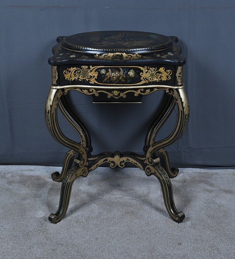 Painted Wooden Work Table, Napoleon III Period – Mid 19th Century photo Furniture