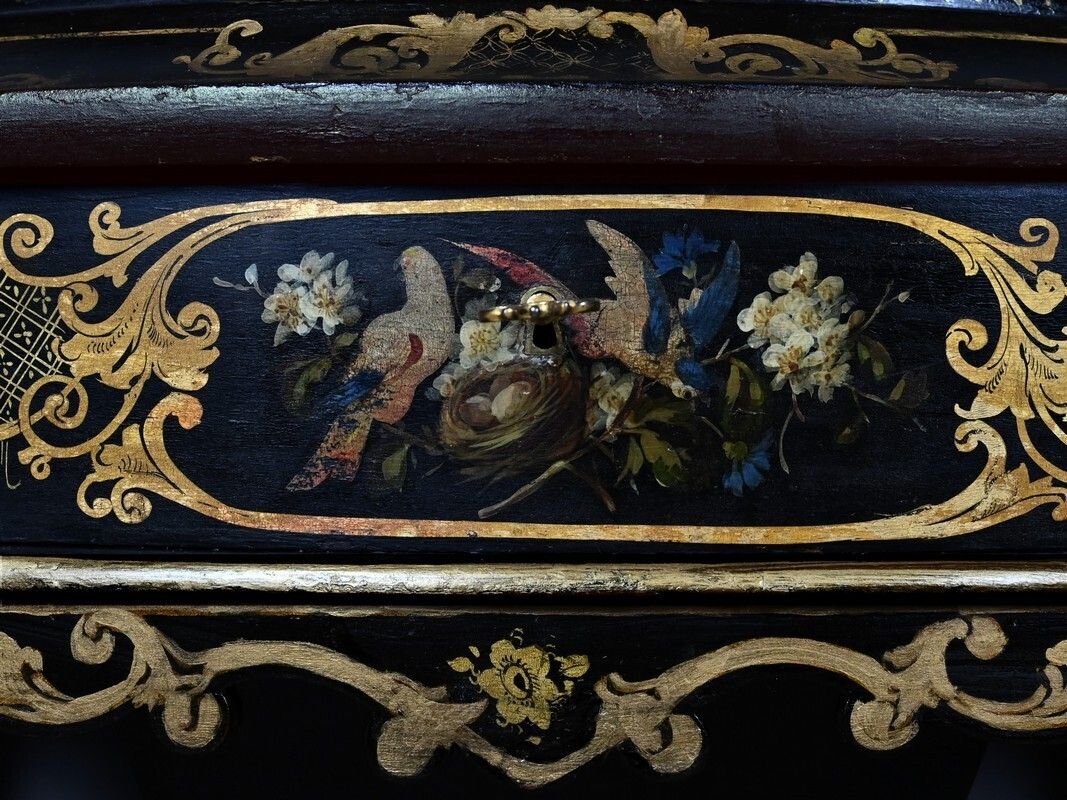photo for sale Painted Wooden Work Table, Napoleon III Period – Mid 19th Century