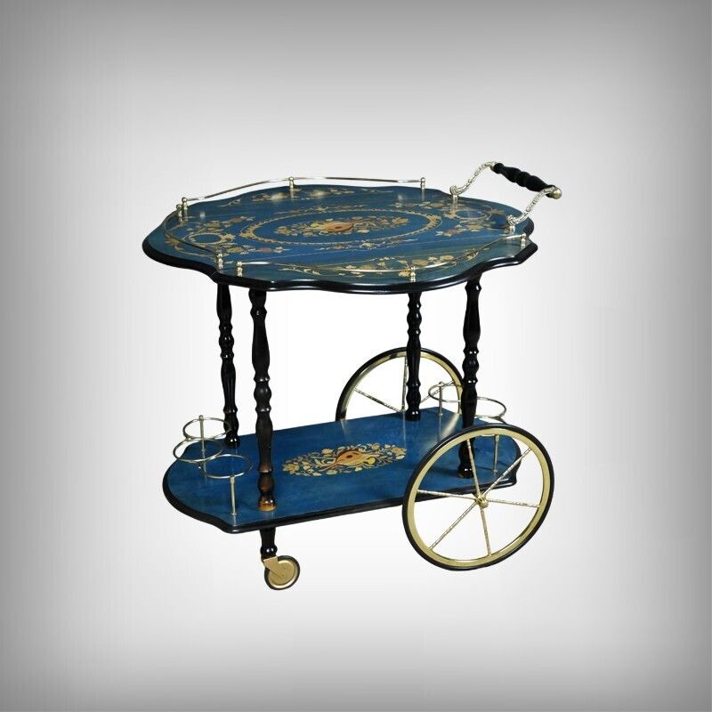 Service Trolley In Sorente Marquetry, Italy – 1960 photo furniture