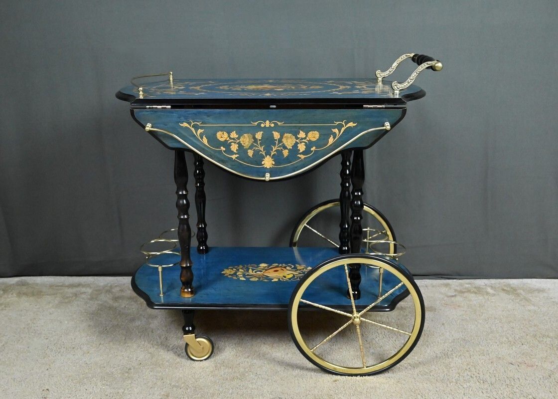 photo for sale Service Trolley In Sorente Marquetry, Italy – 1960