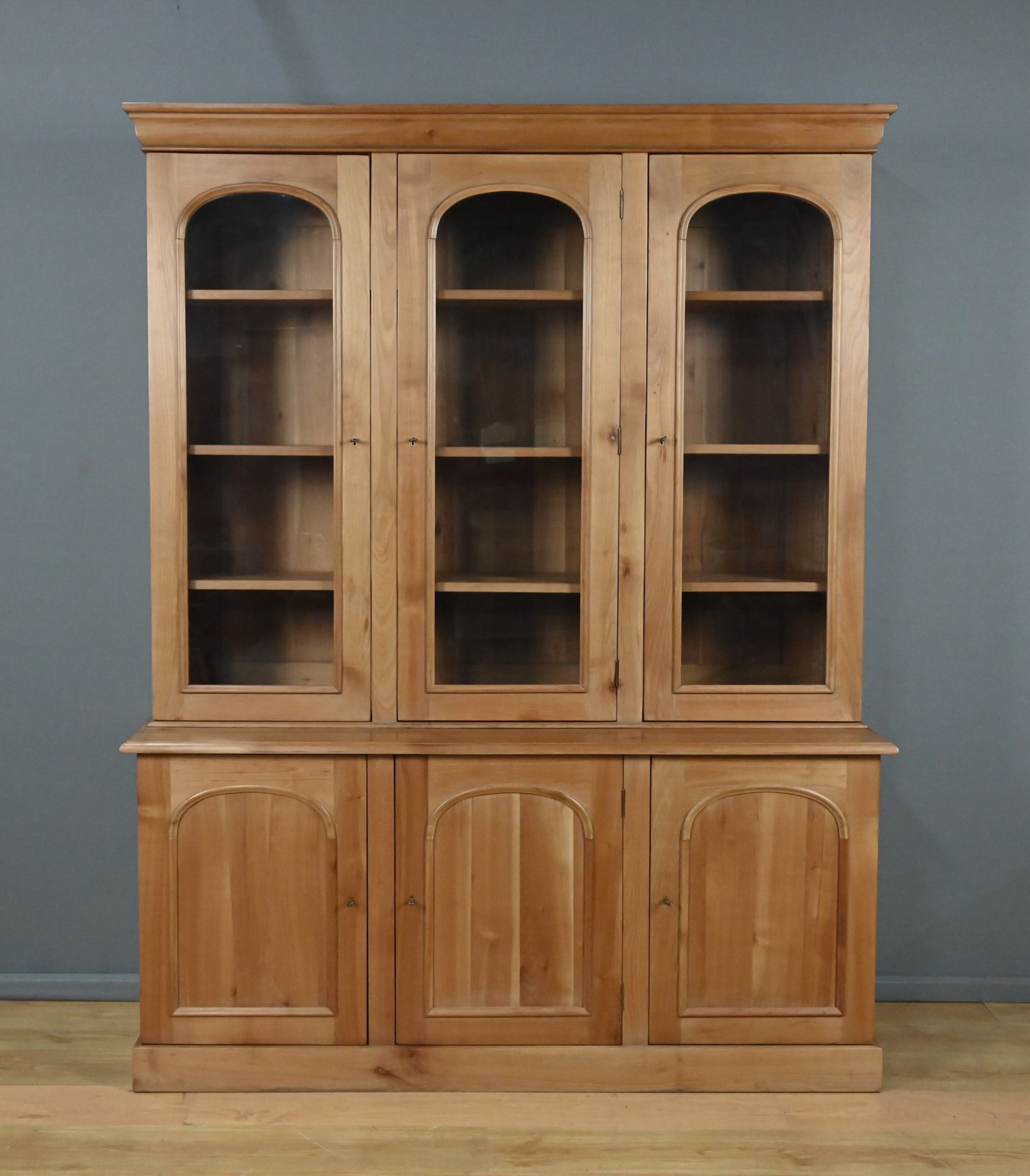 Furniture Two Part Bookcase In Light Cherry Wood, Louis Philippe Style – 20th Century photo