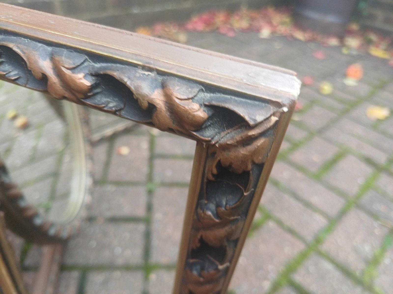 Vintage Triple Dressing Table Mirror With Ornate Frame, Folding Vanity Mirror, Antique Bronze Blue Finish Tabletop Mirror, Art Deco Style photo 245.0