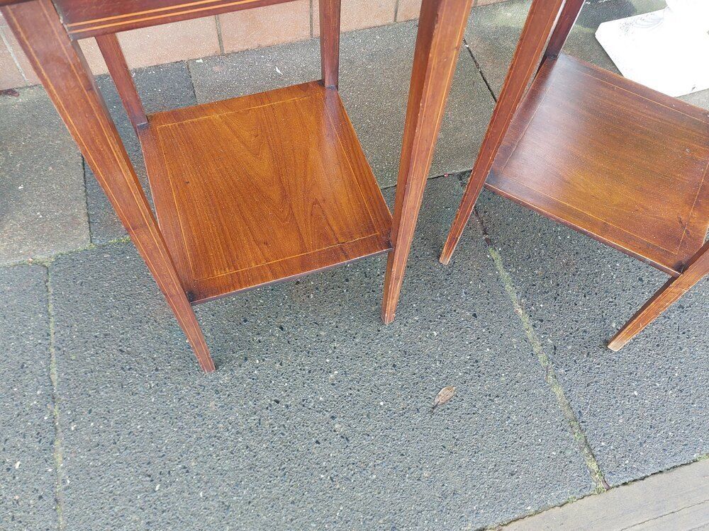 Pair Of Edwardian Inlaid Mahogany End Tables photo 995.0