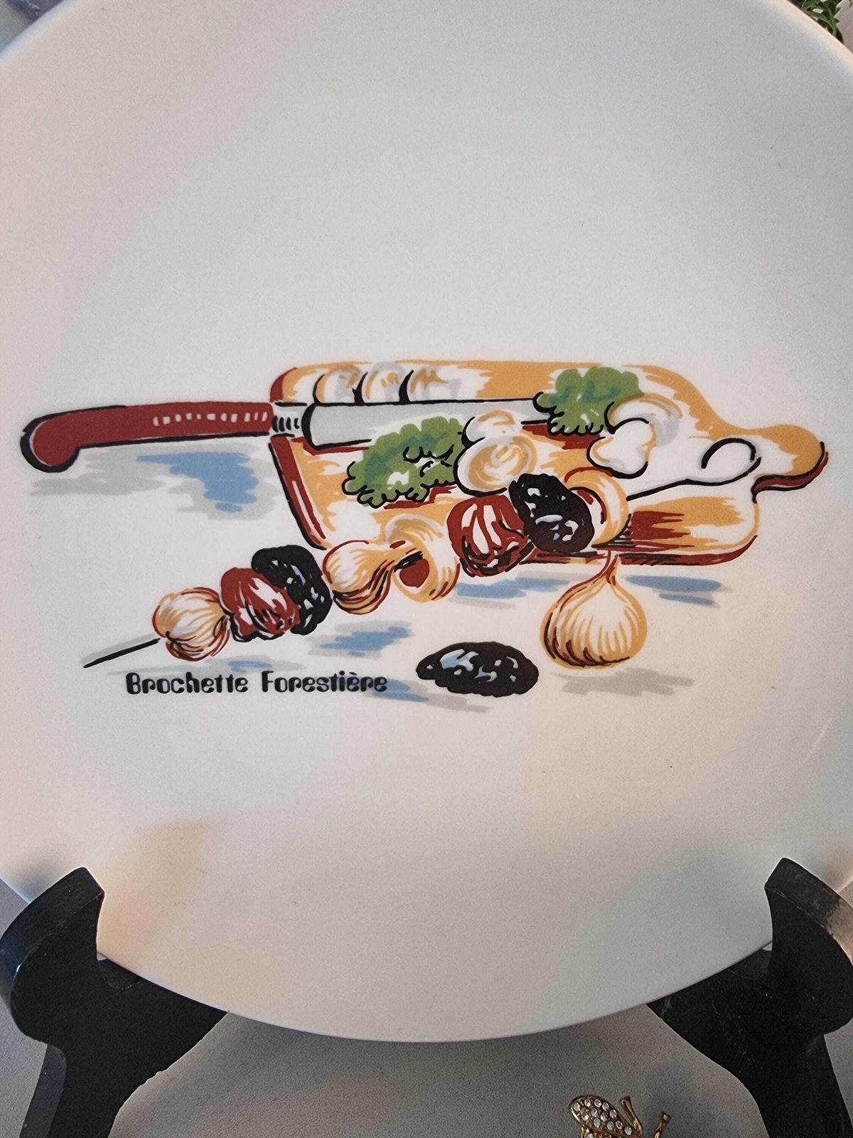 Vintage French Bruschetta Plates   Ateliers De La Cigogne, Set Of 6 photo Home Decor