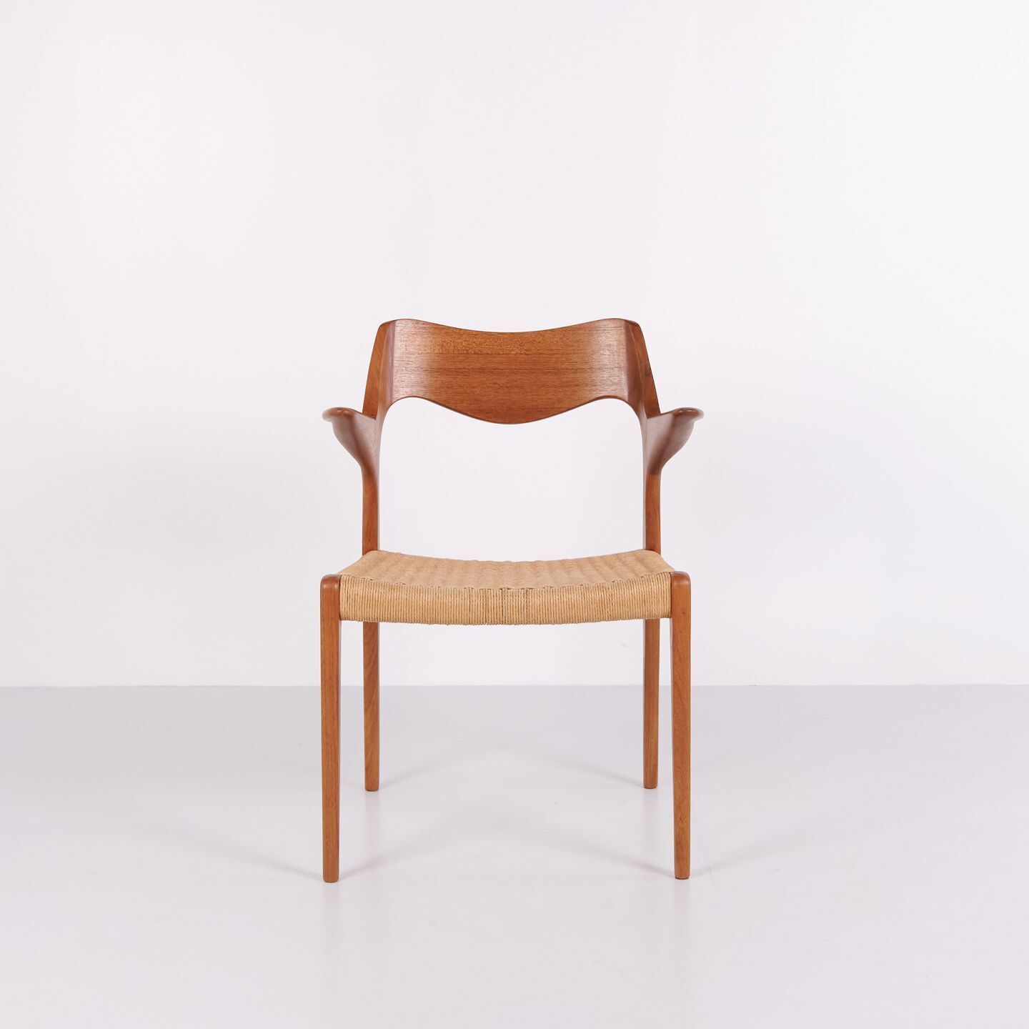 Dining Chair   Model 55   Teak & Wicker   No Møller   Jl Møllers Furniture Factory   1960s