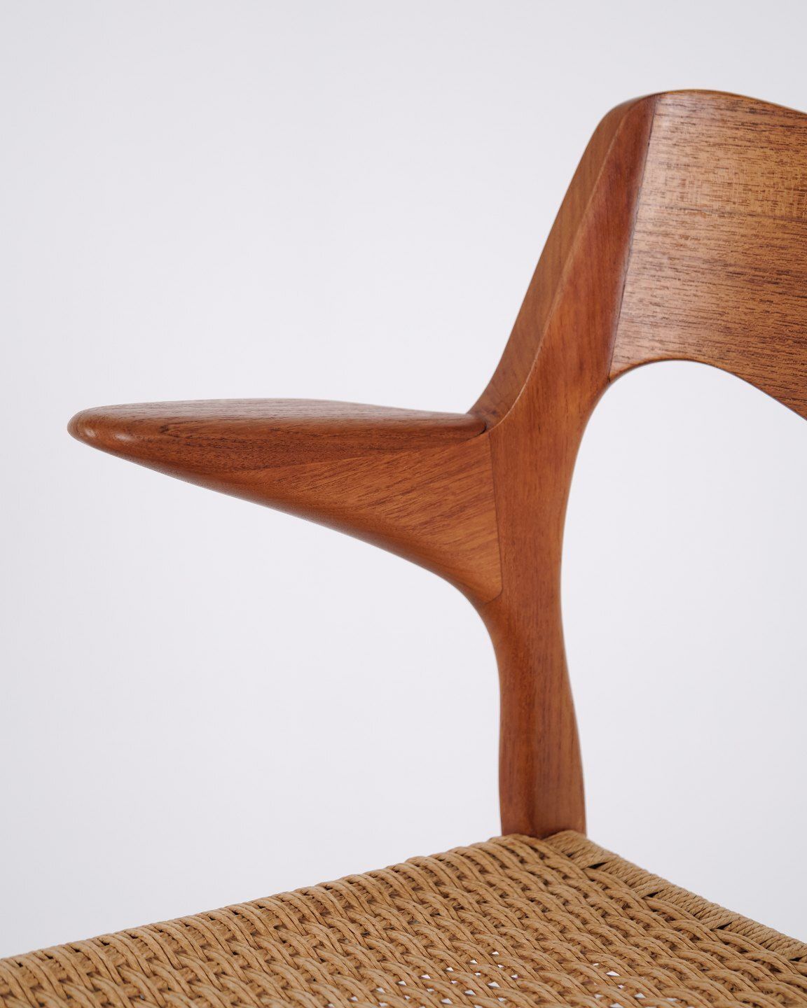Dining Chair   Model 55   Teak & Wicker   No Møller   Jl Møllers Furniture Factory   1960s photo vinterior