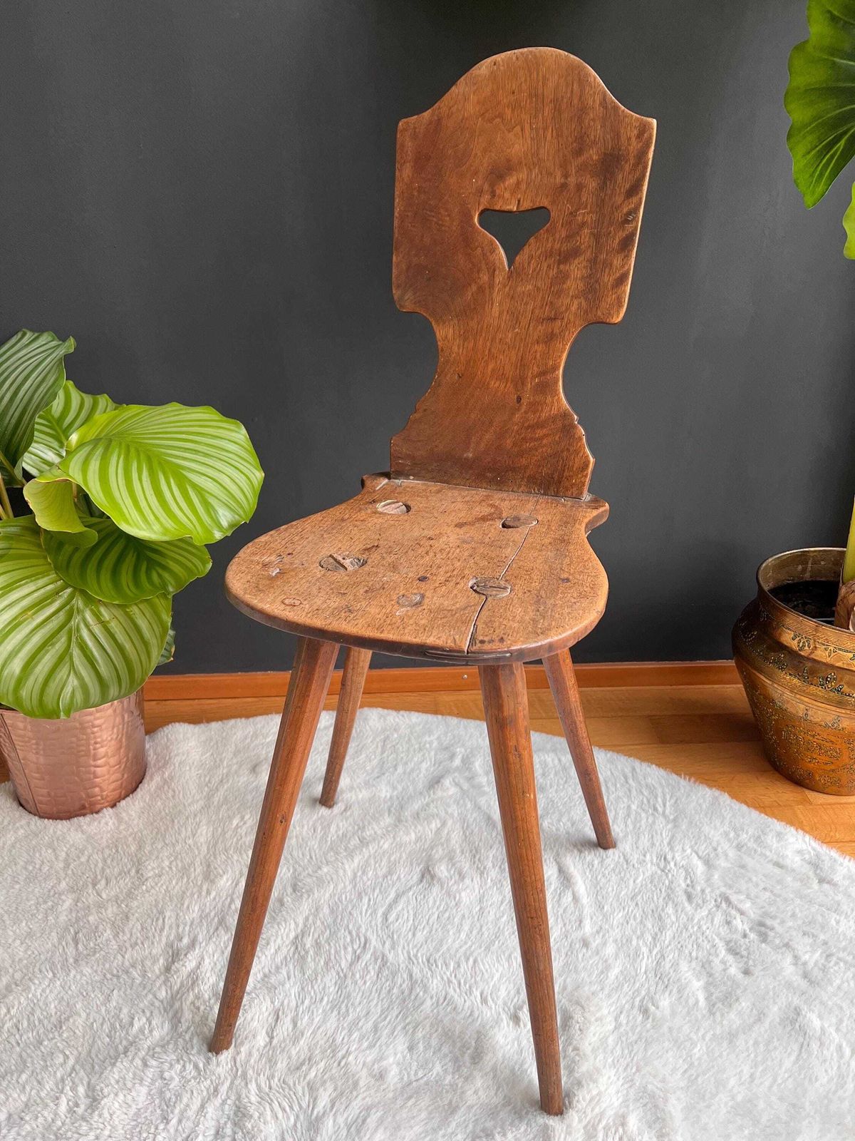 Antique Swiss Folk Art Chair: Wabi Sabi Furniture photo furniture