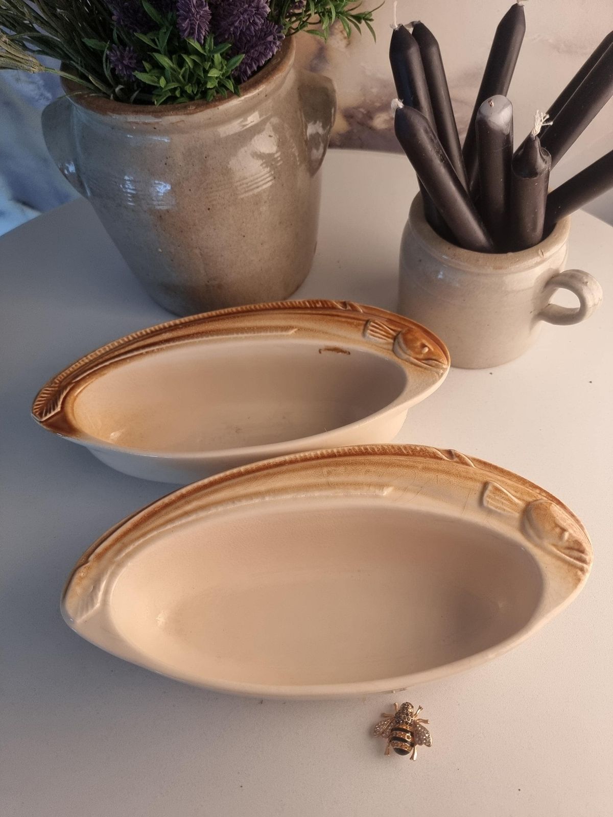 Vintage French Fish Terrine Mold – La Younne Glazed Pottery photo 60.09