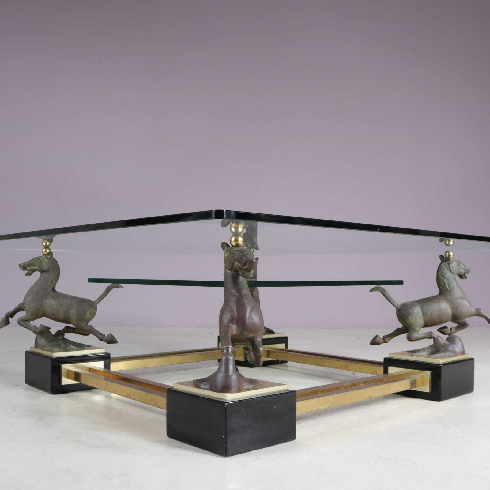 1970s “Flying Horse Of Gansu” Coffee Table By Maison Charles, France photo Furniture