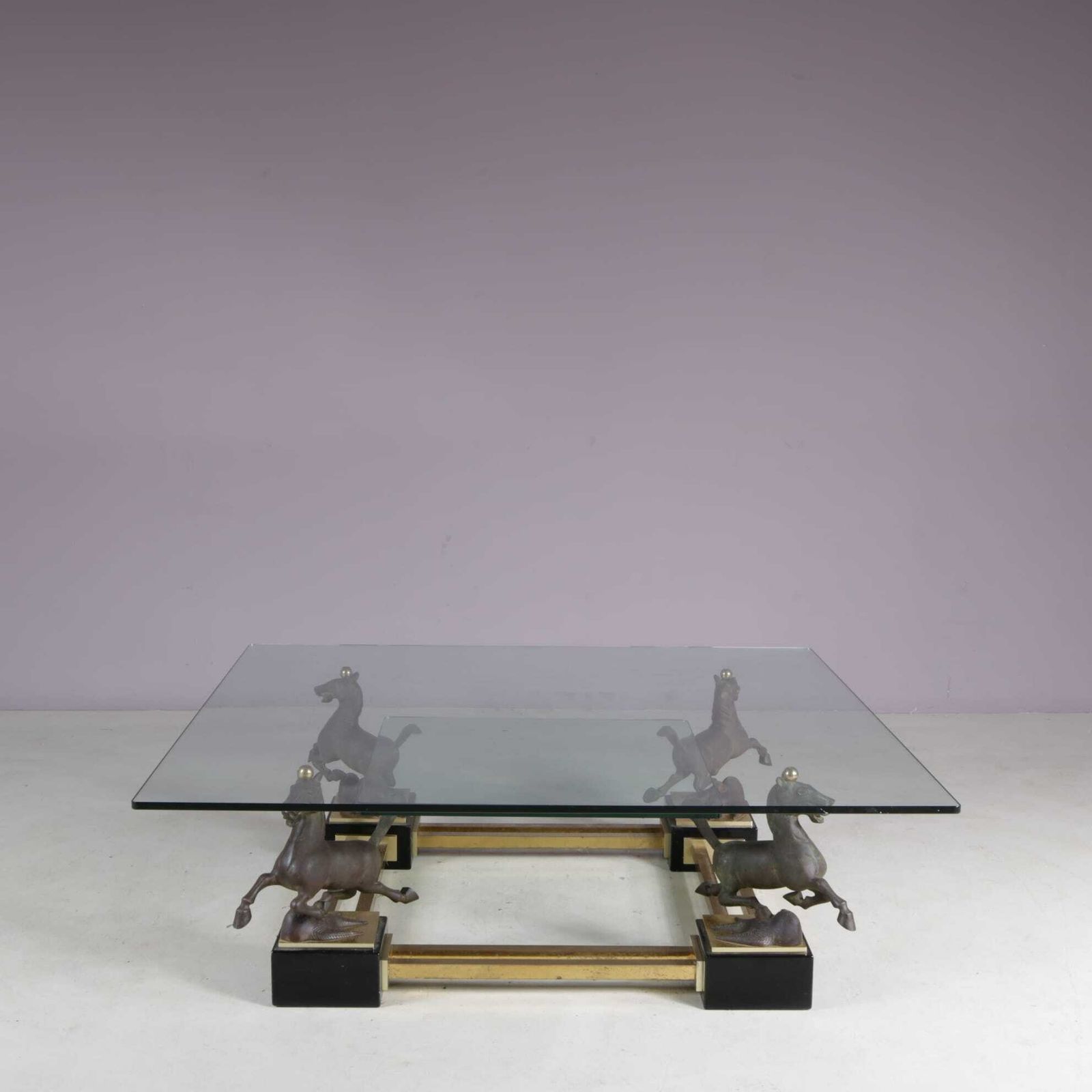 1970s “Flying Horse Of Gansu” Coffee Table By Maison Charles, France photo buy