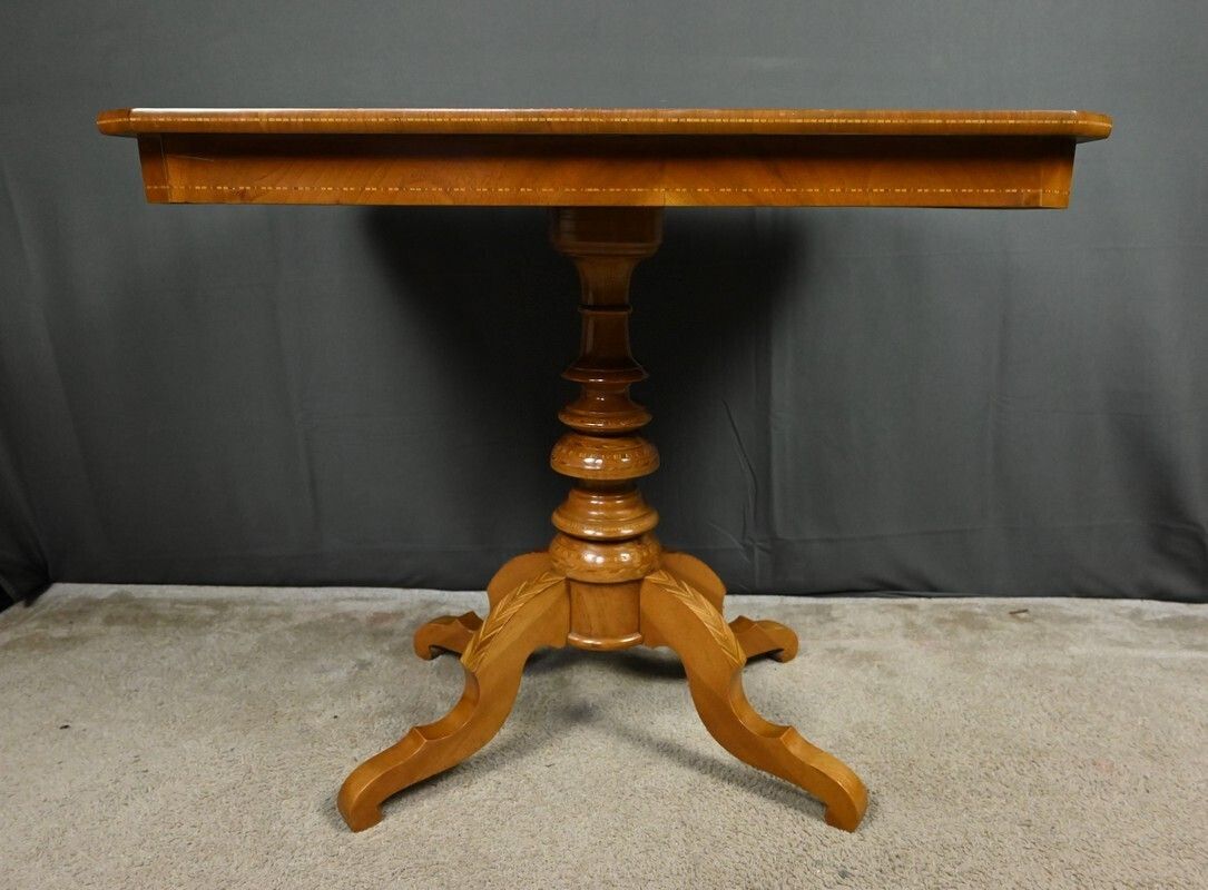 Furniture Cherry And Walnut Coffee Table, Restoration Style – Late 19th Century photo