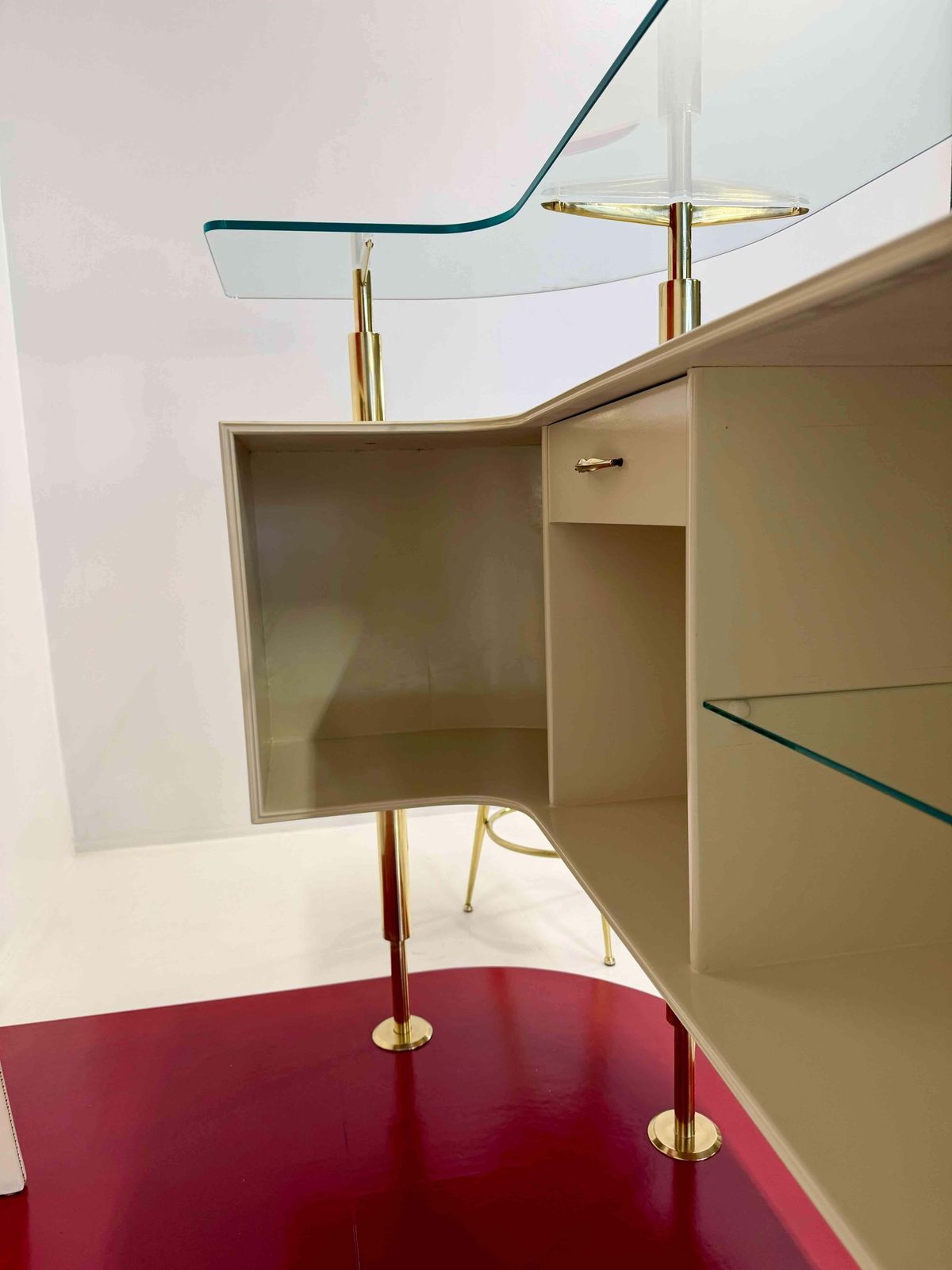 19448.0 Exceptional Italian Art Deco Parchment Bar, 1950s, Attributed To Gio Ponti photo