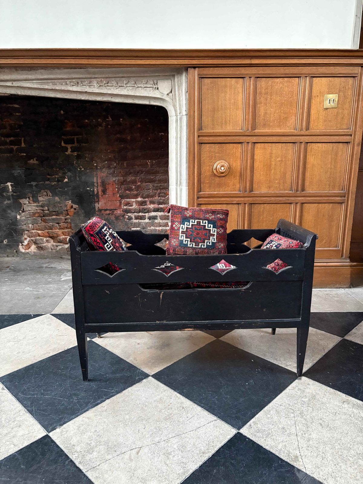Late 19th Century Painted Children’s Bed With Balisht Cushions
